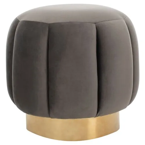 Jara Ottoman - Dark Gray Velvet