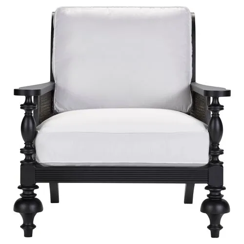 Hemingway Plantation Outdoor Lounge Chair - Black/Natural - Lane Venture - White