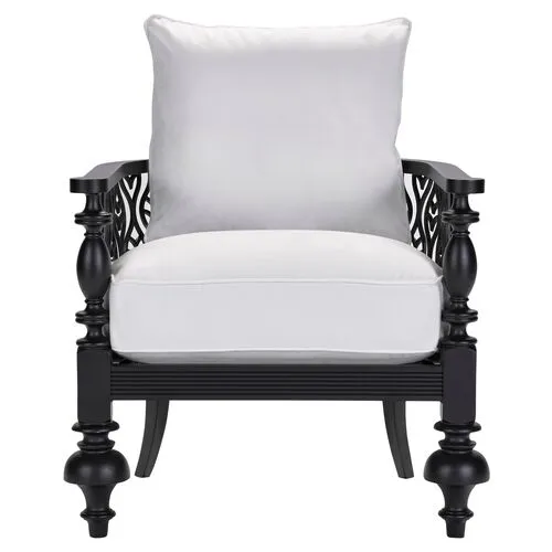 Hemingway Outdoor Accent Chair - Black/Natural - Lane Venture - White, Comfortable, Durable, Cushioned, Easy To Clean