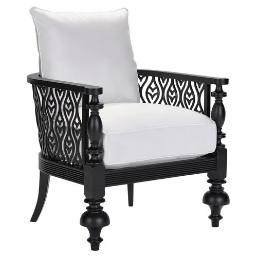 Hemingway Outdoor Accent Chair - Black/Natural - Lane Venture - White, Comfortable, Durable, Cushioned, Easy To Clean