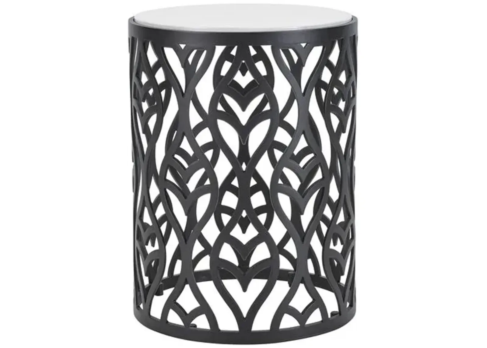 Hemingway Plantation Round Outdoor Side Table - Black - Lane Venture - White