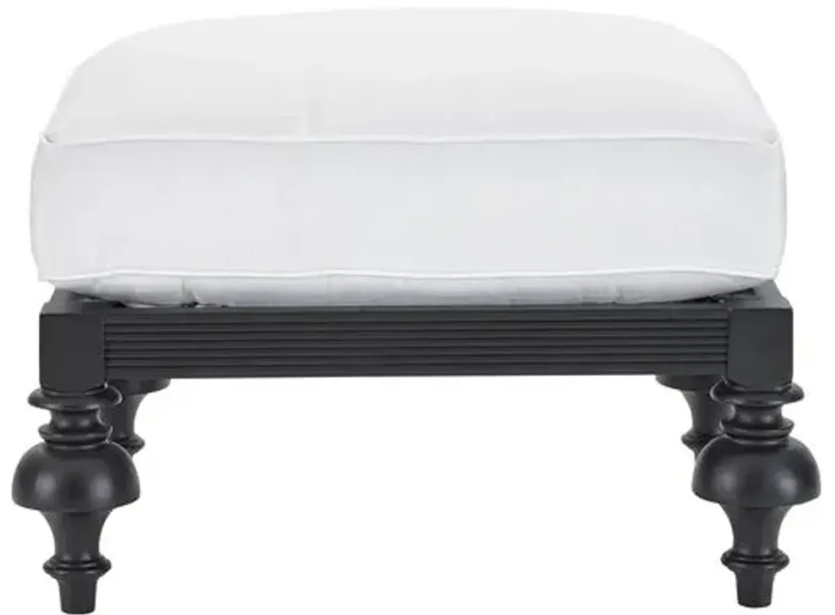 Hemingway Plantation Outdoor Ottoman - Black/Natural - Lane Venture - White