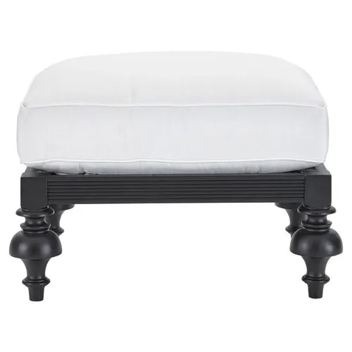 Hemingway Plantation Outdoor Ottoman - Black/Natural - Lane Venture - White