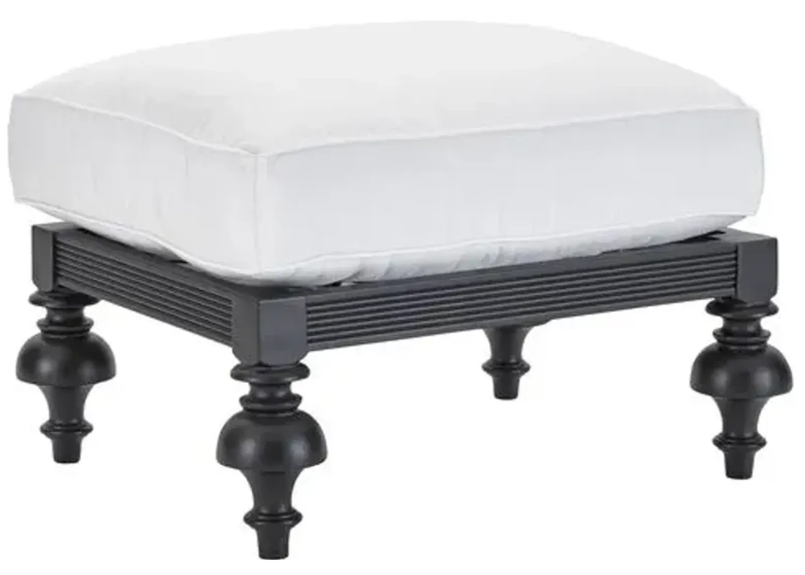 Hemingway Plantation Outdoor Ottoman - Black/Natural - Lane Venture - White