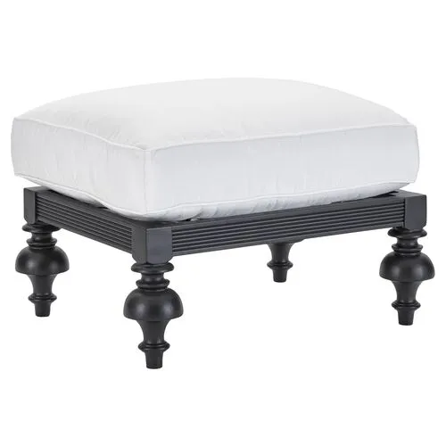 Hemingway Plantation Outdoor Ottoman - Black/Natural - Lane Venture - White