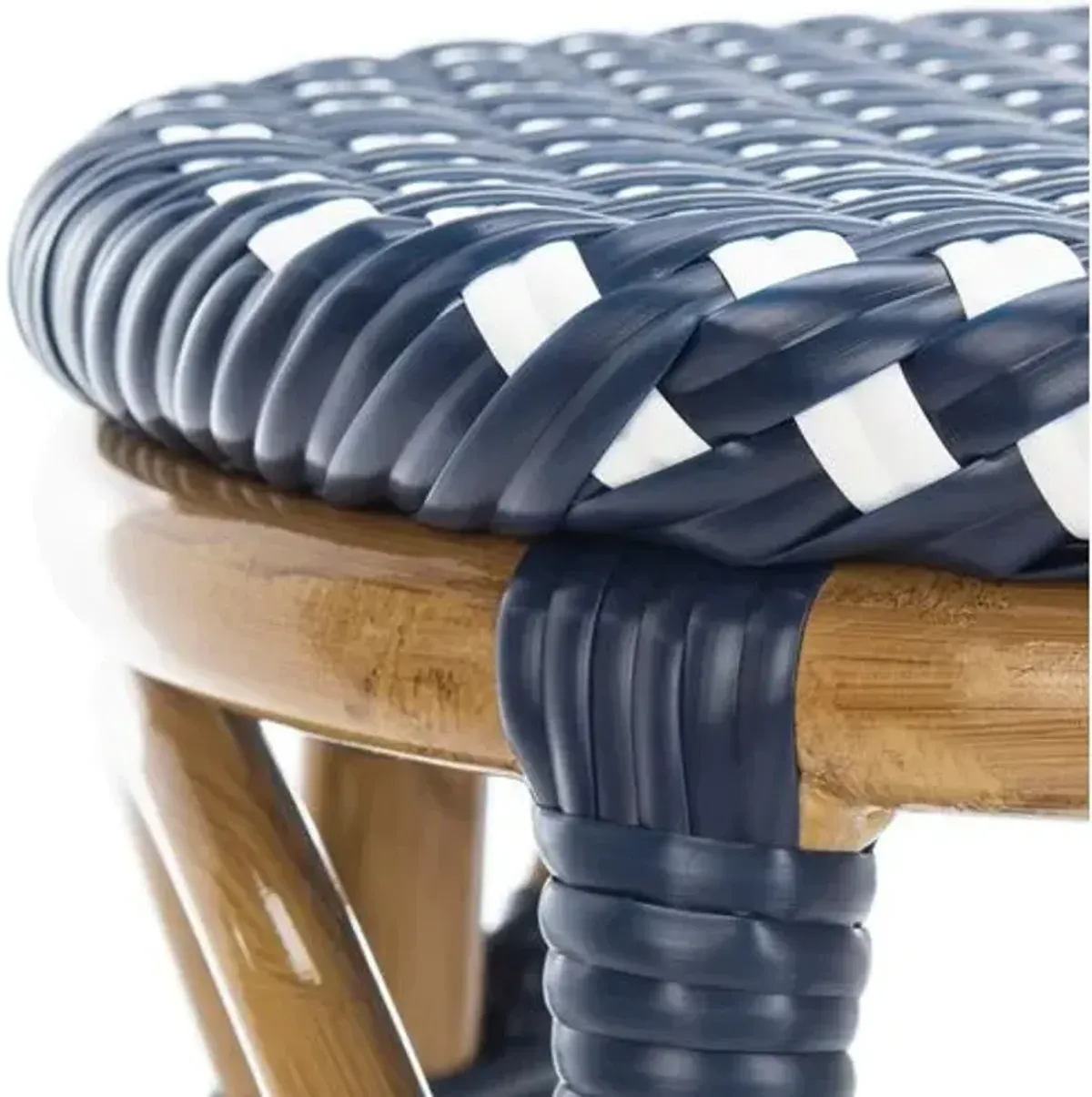 Odeon Outdoor Stool - Navy/White/Light Brown - Blue