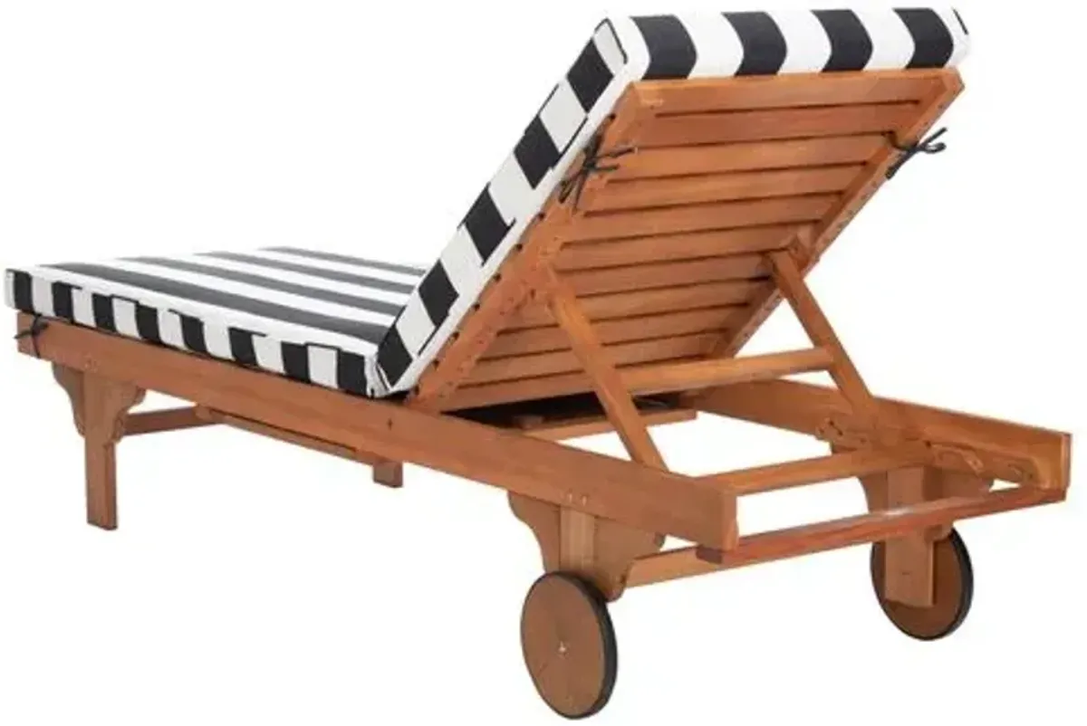 Siesta Outdoor Chaise - Black/White Cabana - Comfortable, Sturdy, Stylish