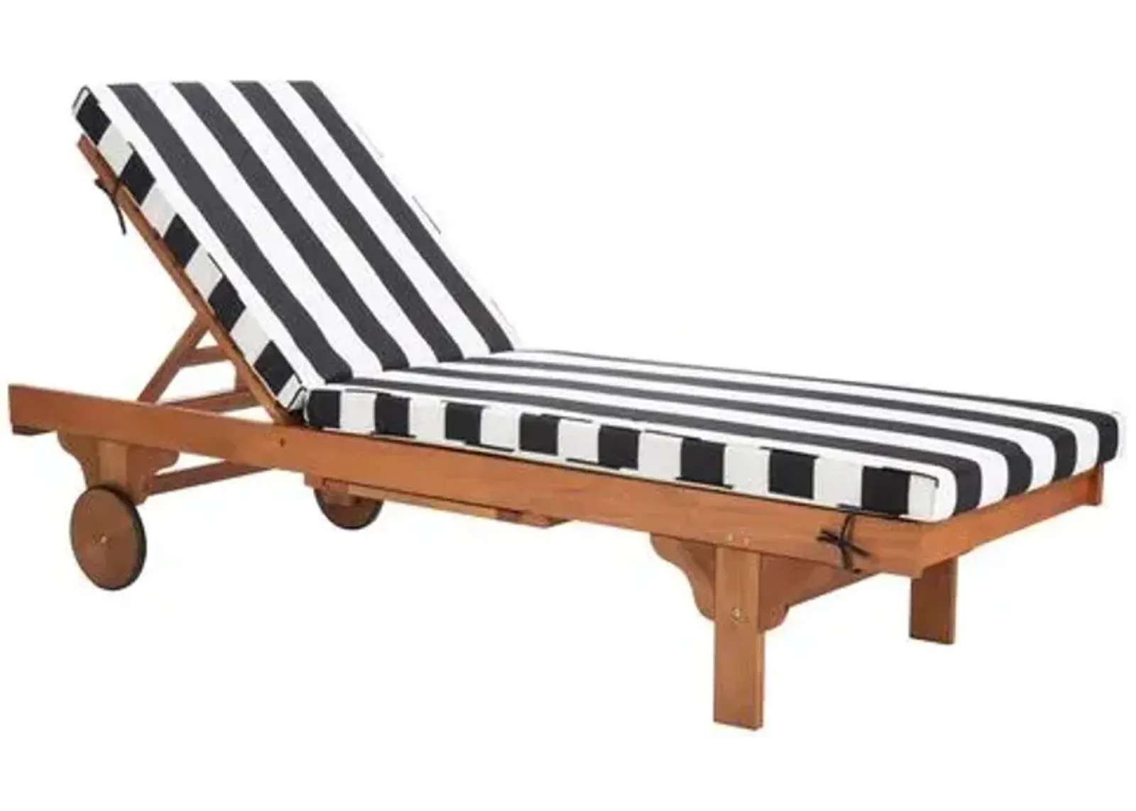 Siesta Outdoor Chaise - Black/White Cabana - Comfortable, Sturdy, Stylish