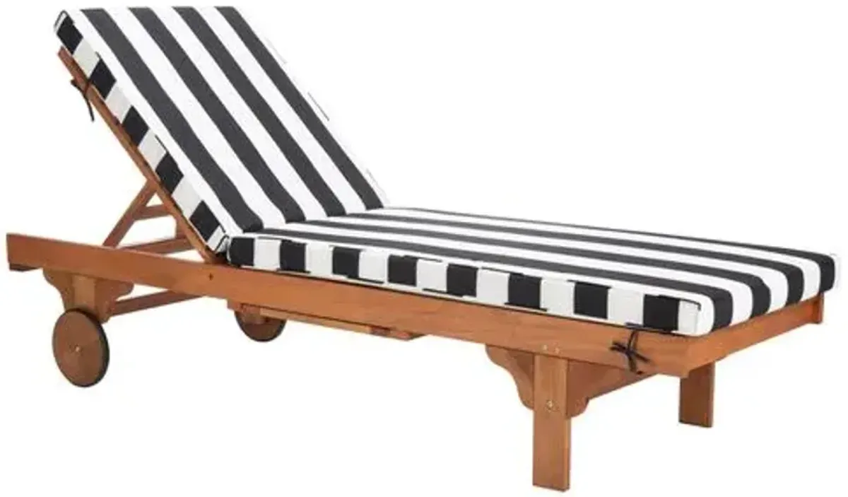 Siesta Outdoor Chaise - Black/White Cabana - Comfortable, Sturdy, Stylish