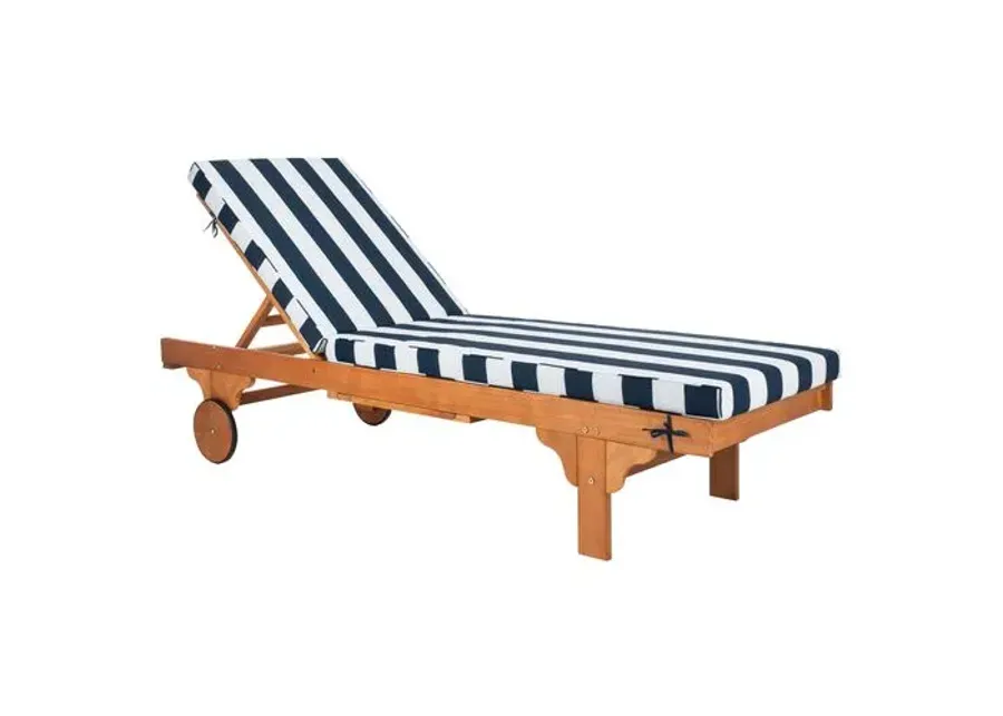 Siesta Outdoor Chaise - Navy/White Cabana - Blue - Comfortable, Sturdy, Stylish