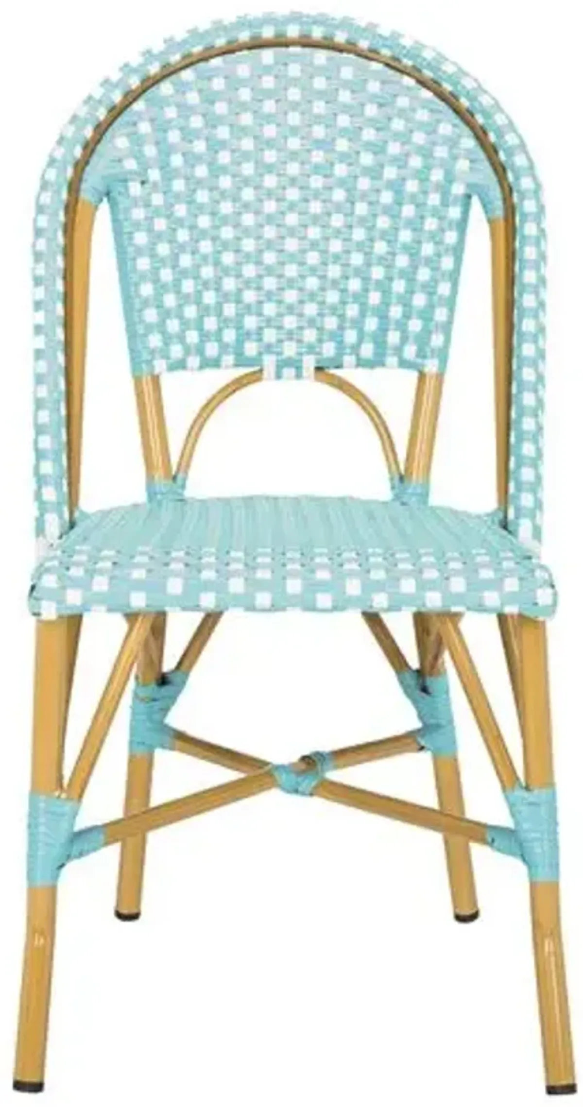 Set of 2 Odeon Stackable Outdoor Bistro Side Chairs - Blue