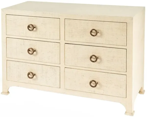 Kos 6-Drawer Raffia Dresser