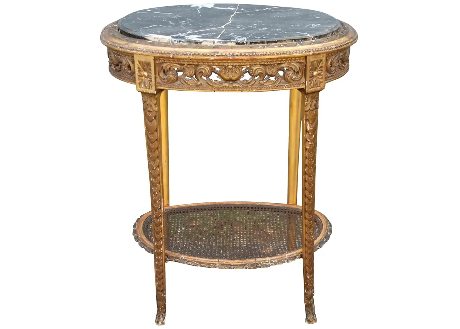 Louis XVI-Style Side Table - C. 1850 - Something Vintage - Gold