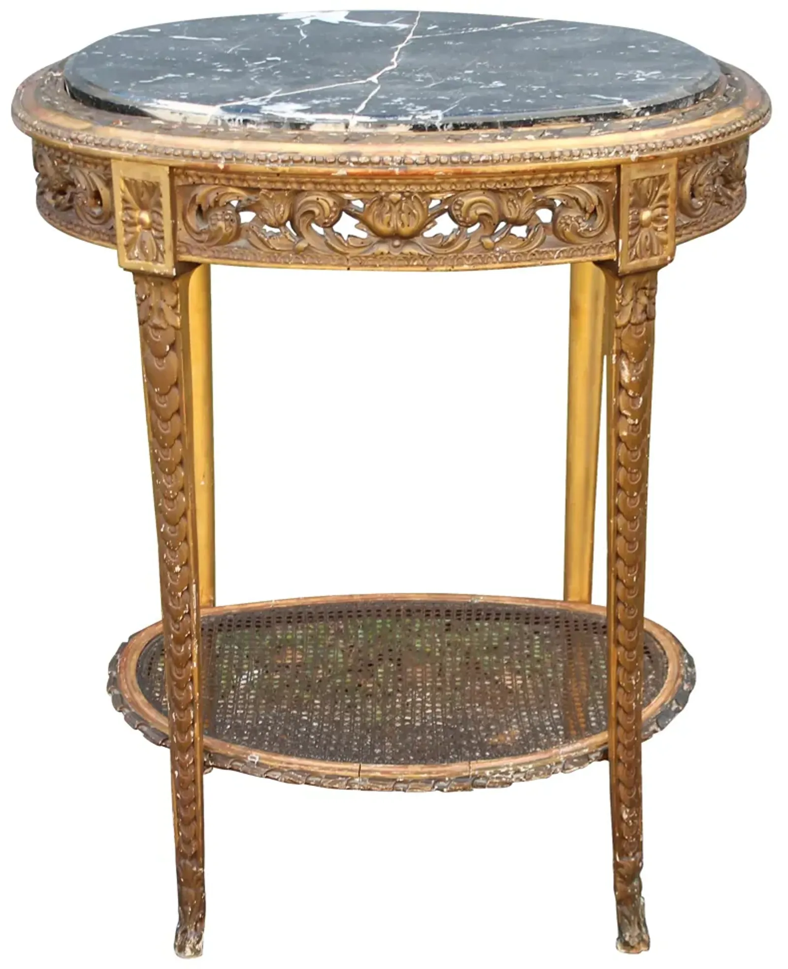 Louis XVI-Style Side Table - C. 1850 - Something Vintage - Gold