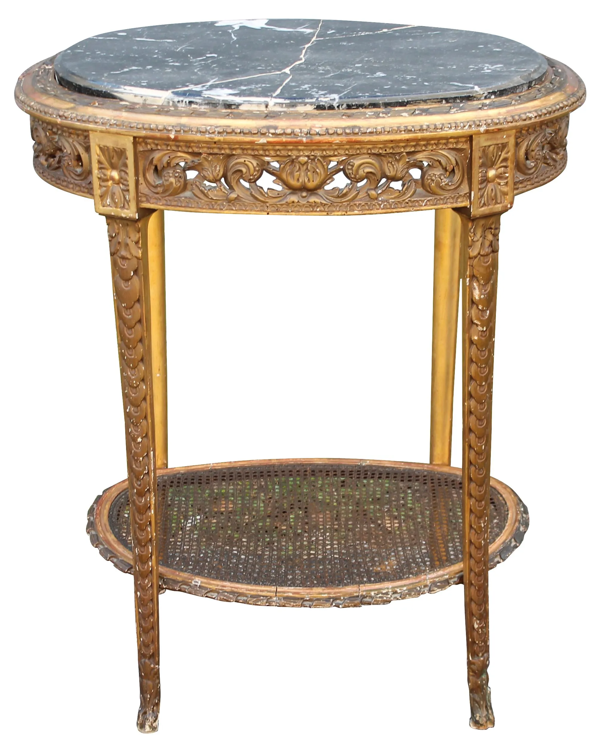 Louis XVI-Style Side Table - C. 1850 - Something Vintage - Gold