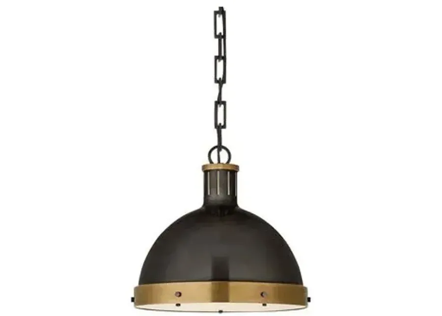 Visual Comfort - Hicks Pendant - Bronze/Antiqued Brass - Black