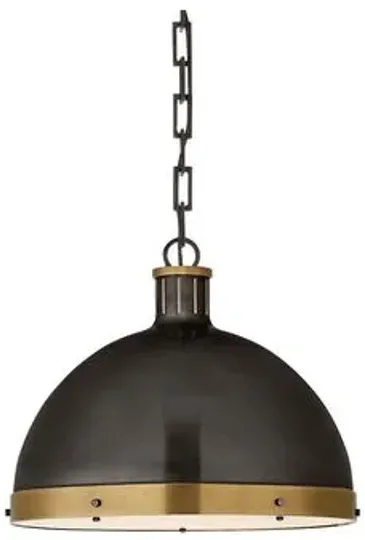 Visual Comfort - Hicks Pendant - Bronze/Antiqued Brass - Black