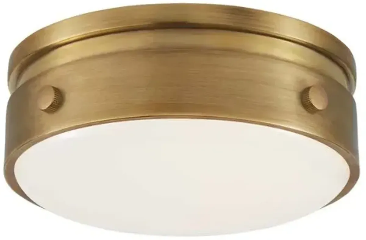 Visual Comfort - Hicks Flush Mount - Hand-Rubbed Antiqued Brass - Gold