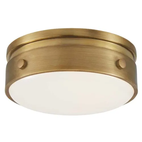 Visual Comfort - Hicks Flush Mount - Hand-Rubbed Antiqued Brass - Gold