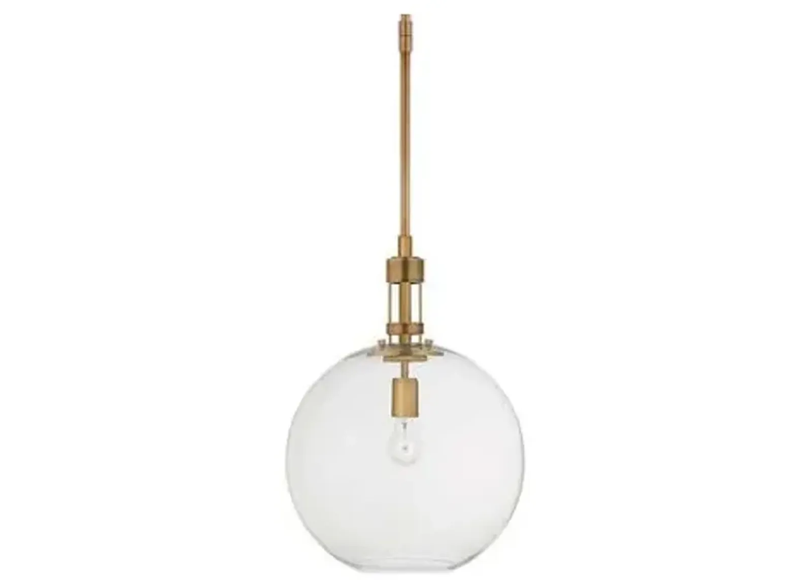 Visual Comfort - Gable Globe Pendant - Hand-Rubbed Antiqued Brass - Gold