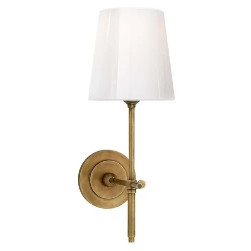 Visual Comfort - Bryant Sconce - Hand-Rubbed Antiqued Brass/White - Gold