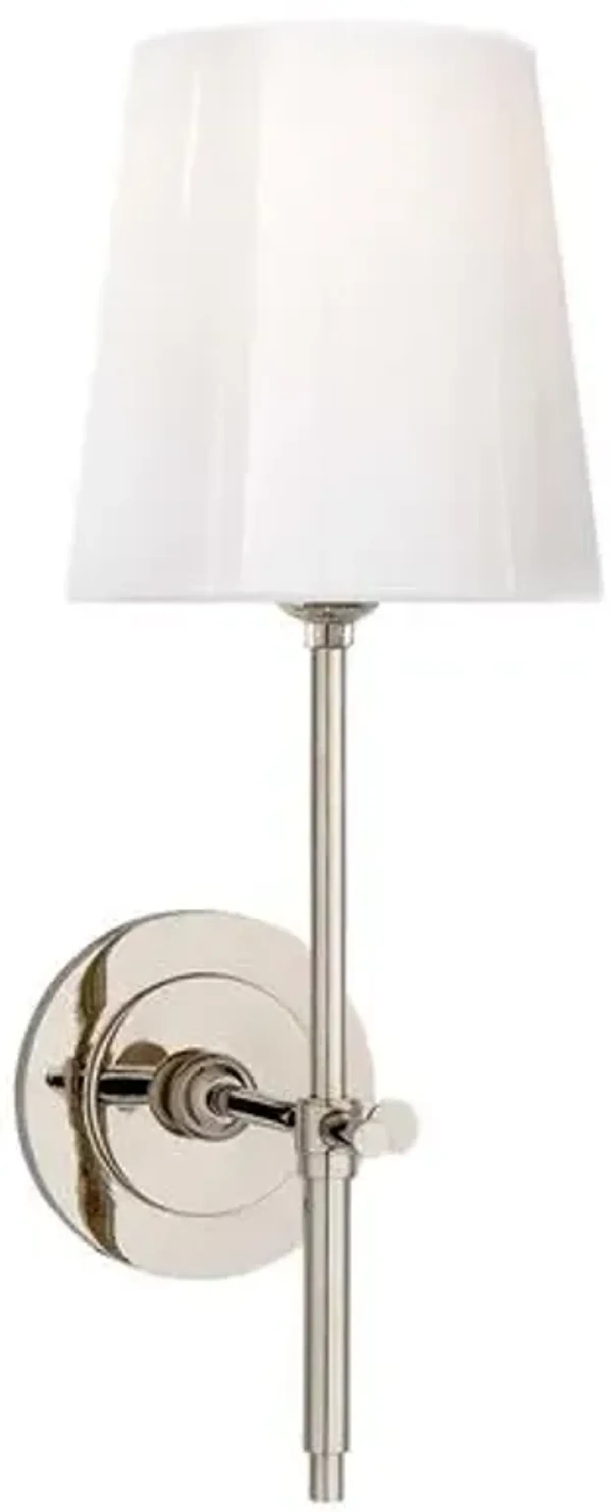 Visual Comfort - Bryant Sconce - Polished Nickel/White - Silver