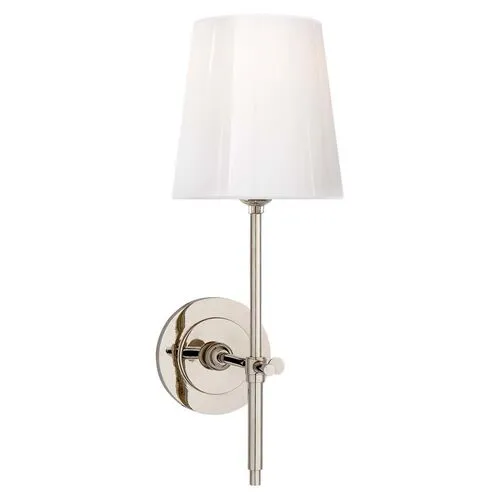 Visual Comfort - Bryant Sconce - Polished Nickel/White - Silver