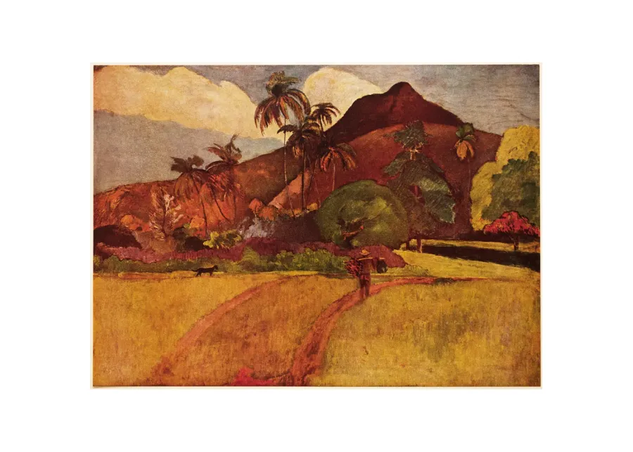 1950s Gauguin Tahitian Landscape - Brown