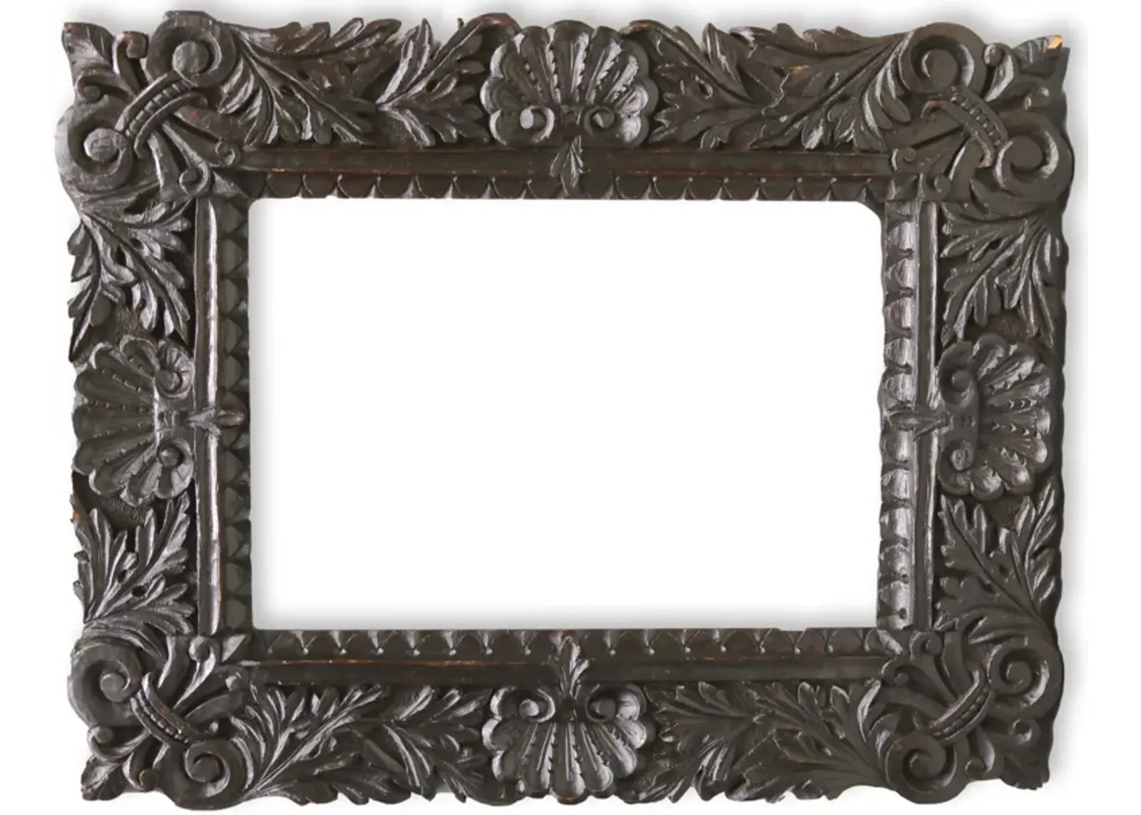 18th-C. Hand-Carved Wood Frame - Rose Victoria - Brown