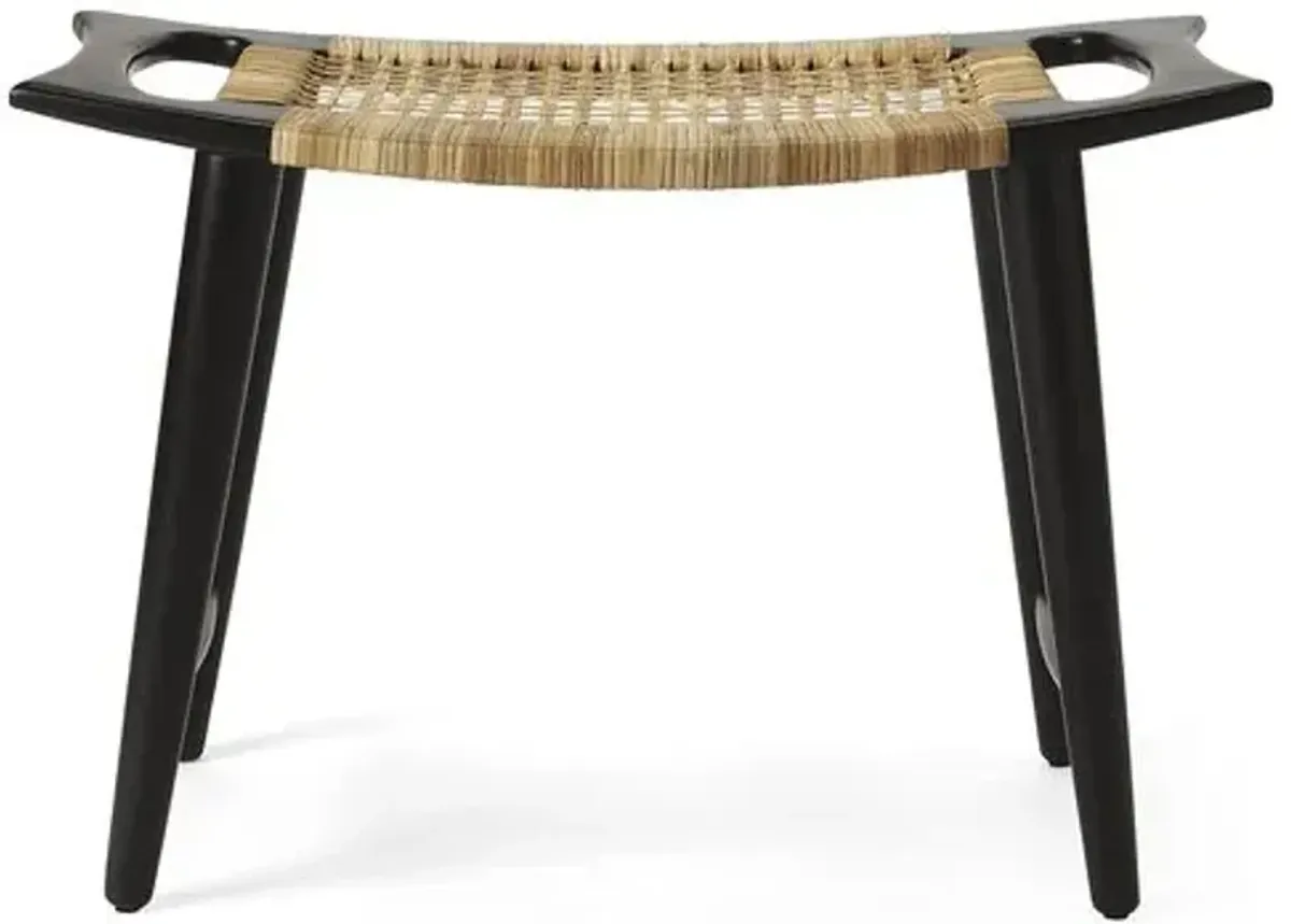 Leila Rattan Stool - Beige
