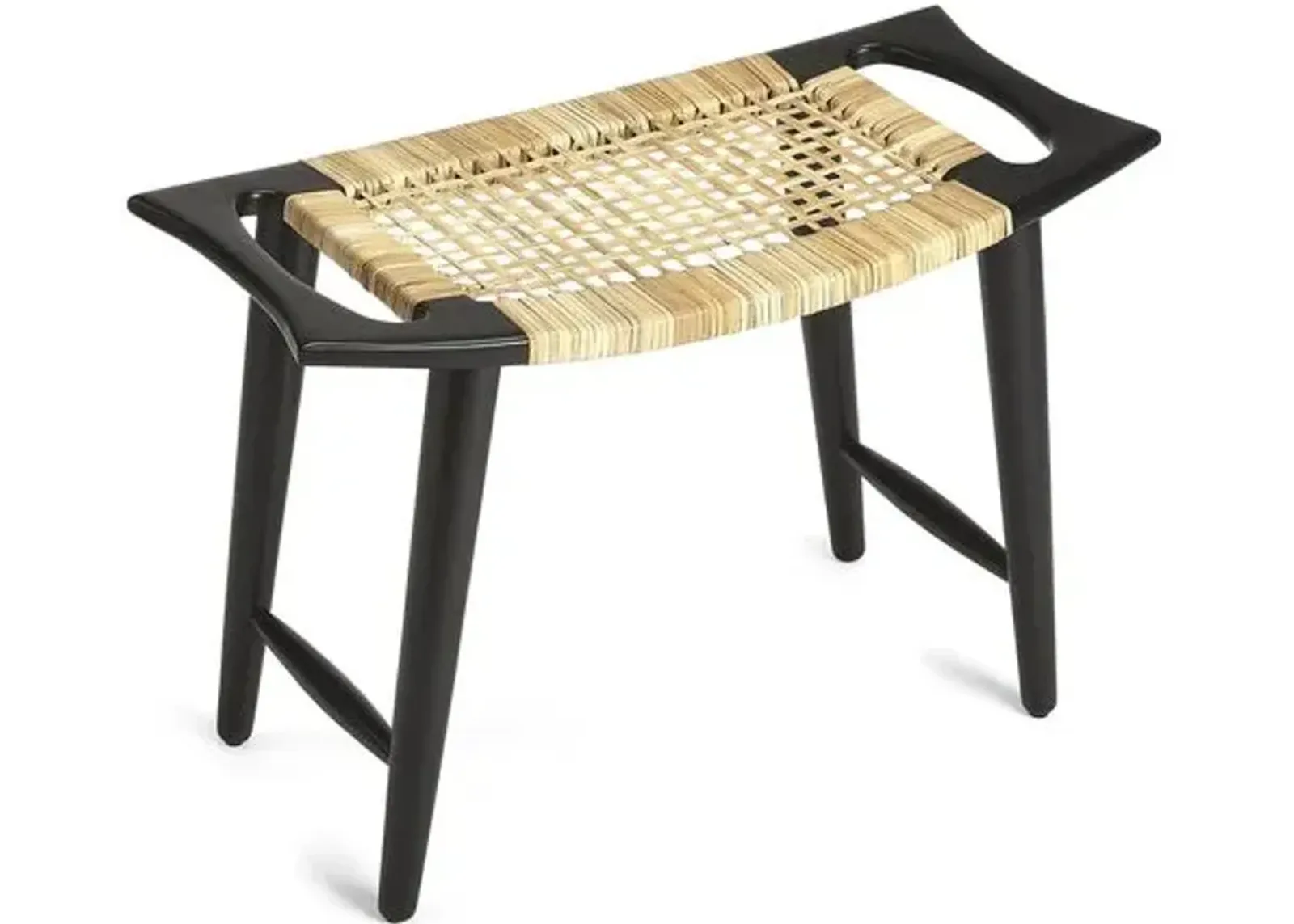 Leila Rattan Stool - Beige