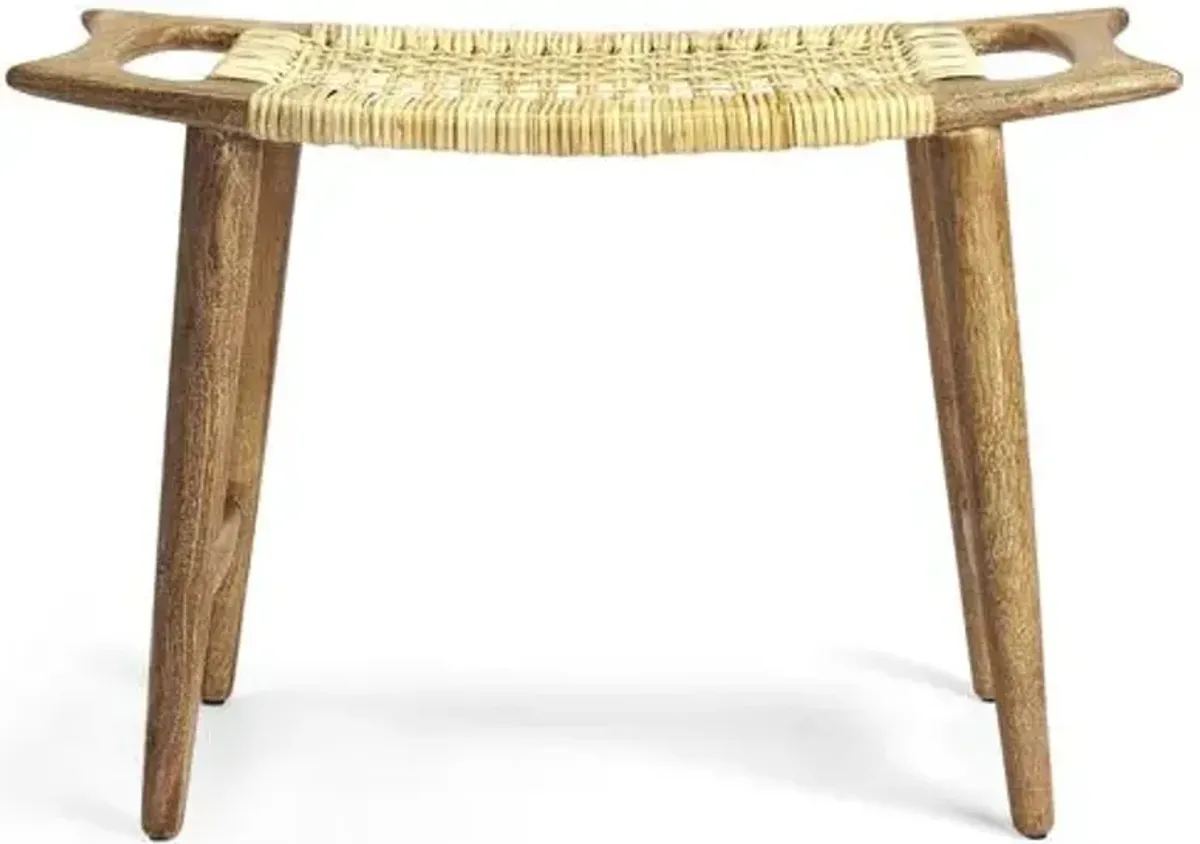 Leila Rattan Stool - Brown