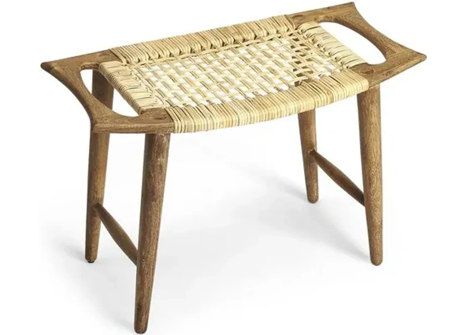 Leila Rattan Stool - Brown