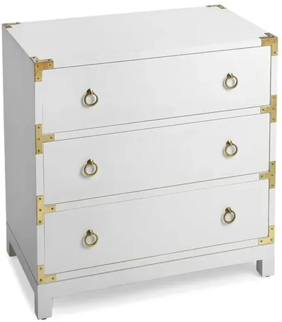 Lena Campaign Dresser - White/Brass