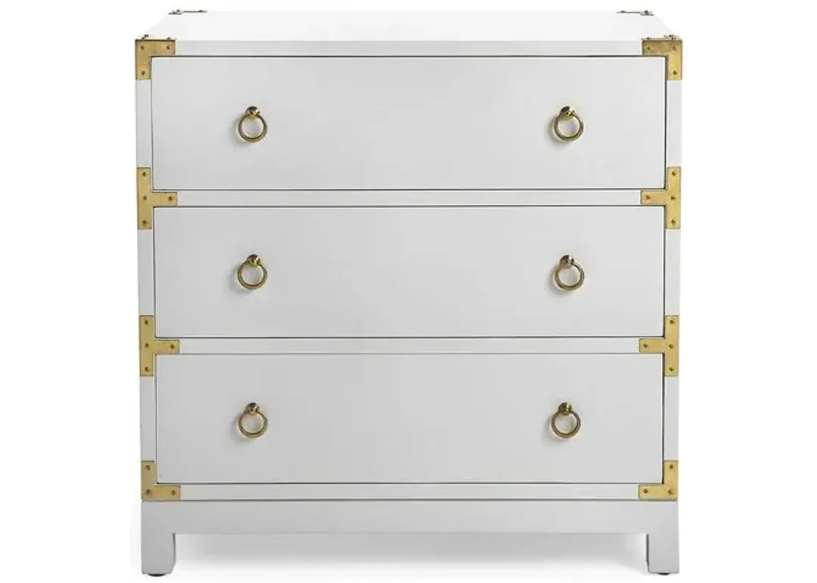 Lena Campaign Dresser - White/Brass