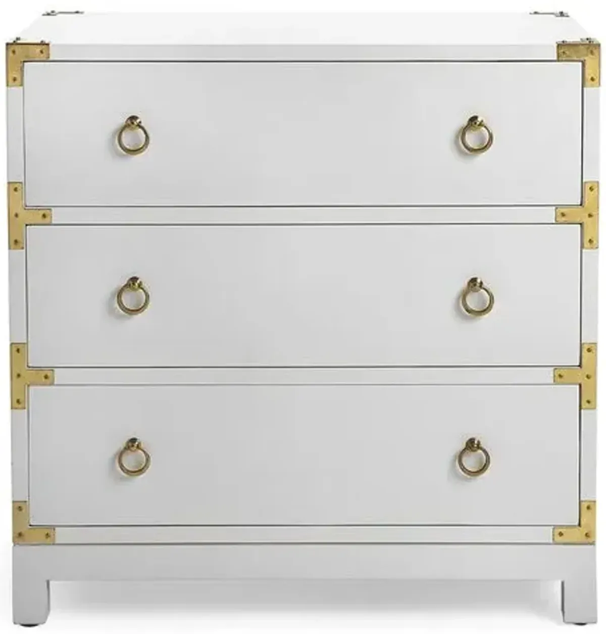 Lena Campaign Dresser - White/Brass