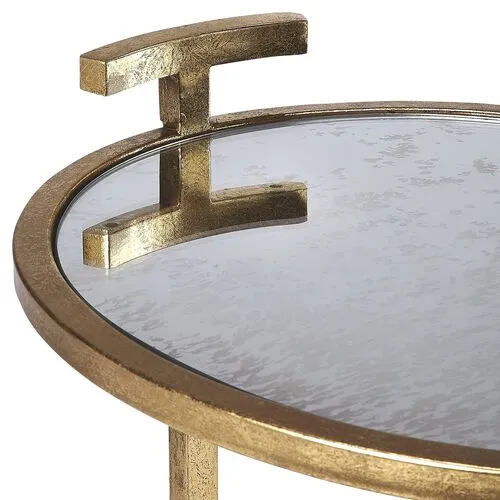 Fairlawn Side Table - Antiqued Brass - Gold