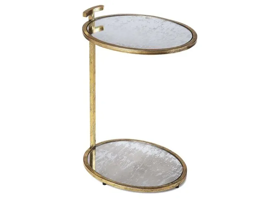 Fairlawn Side Table - Antiqued Brass - Gold