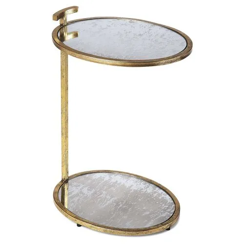 Fairlawn Side Table - Antiqued Brass - Gold