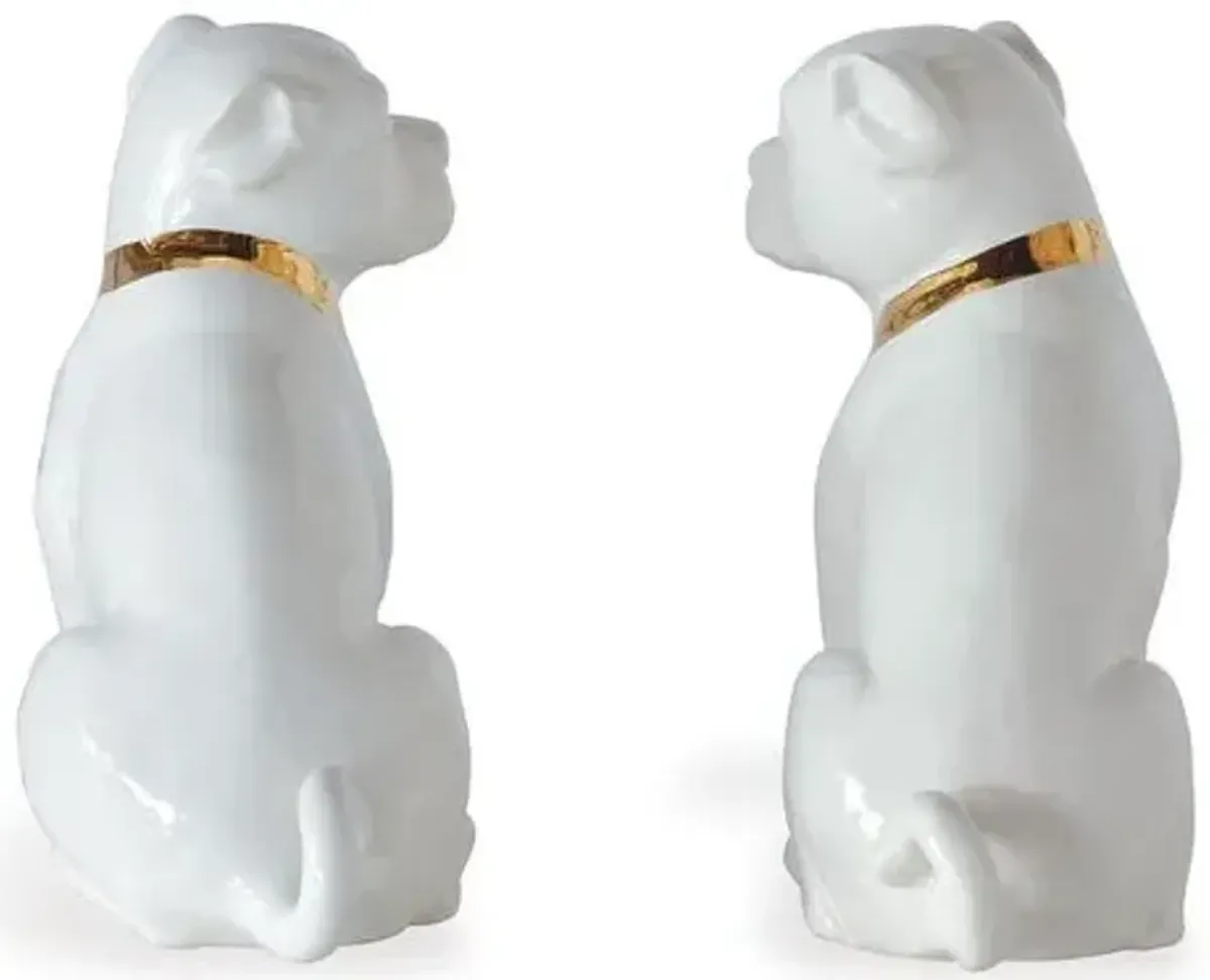 Port 68 - Asst. of 2 Cecil Pug Figures - Cream - Ivory