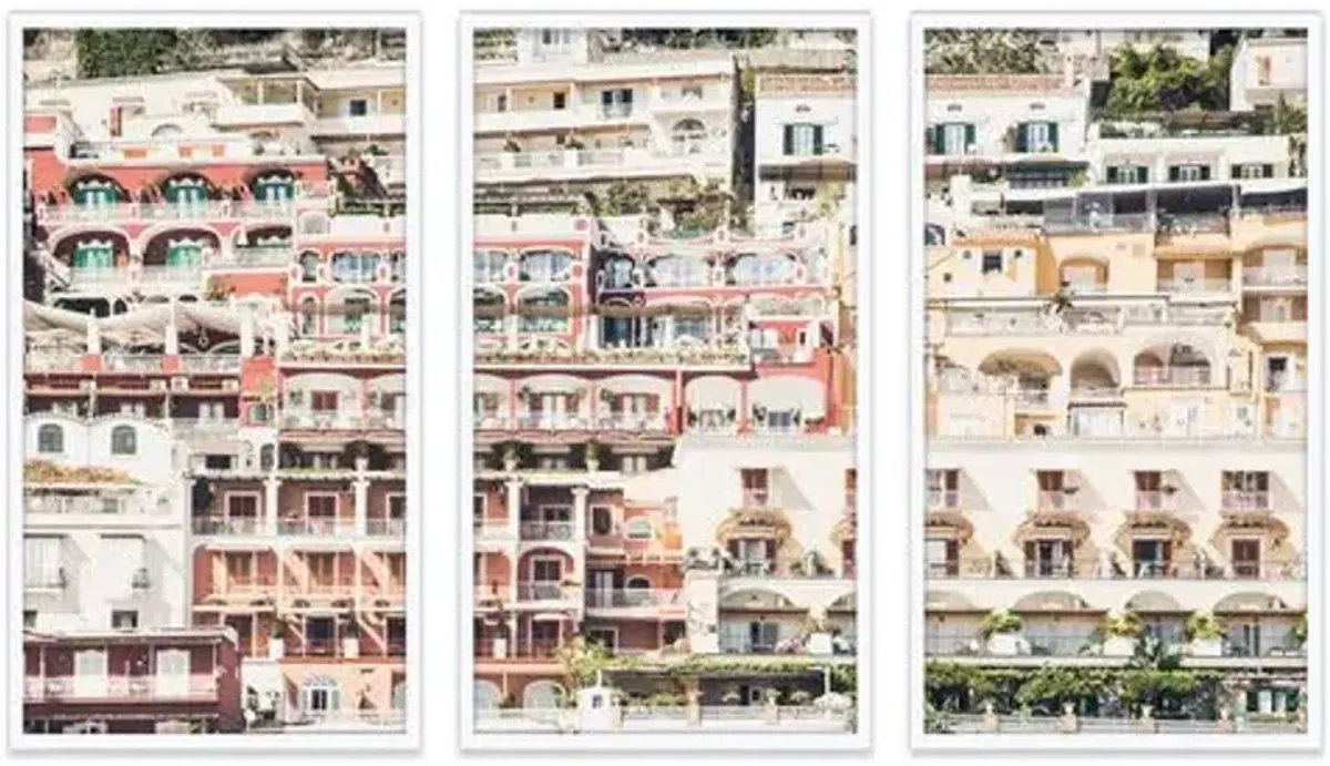 Natalie Obradovich - Positano Triptych Photograph - Blue