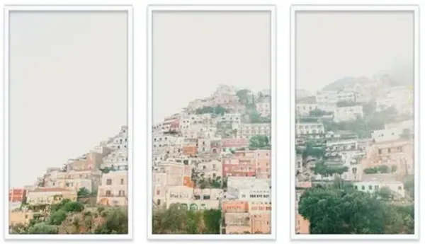 Natalie Obradovich - Terracotta Positano Triptych Photograph - Blue