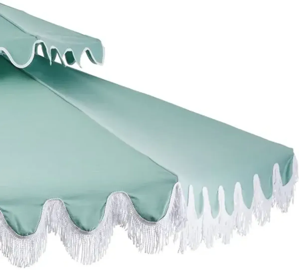 Daiana Two-Tier Fringe Patio Umbrella - Mint - Blue