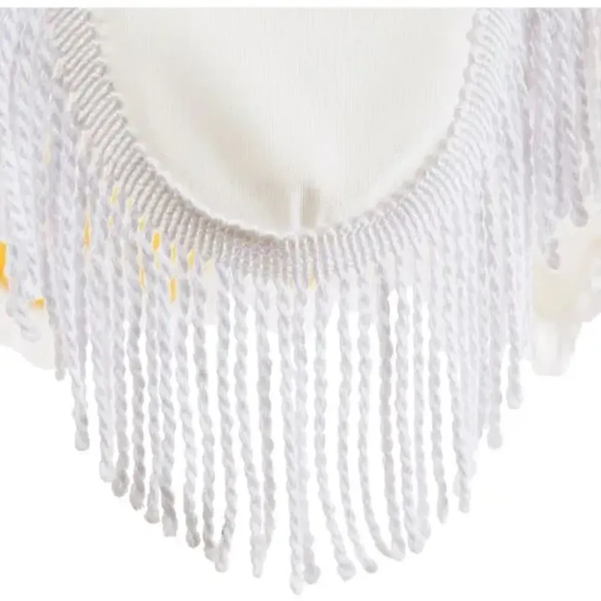 Ginny Two-Tier Two-Tone Fringe Patio Umbrella - Sunbrella - Yellow