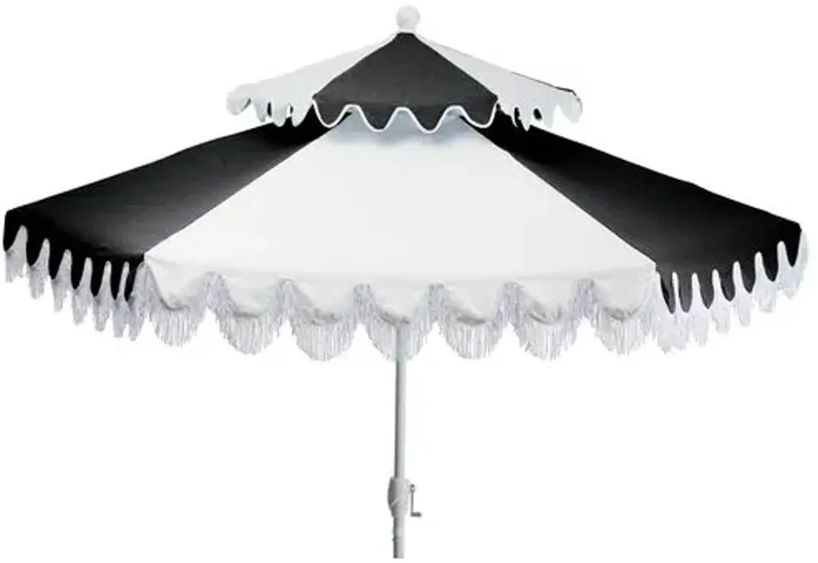 Ginny Two-Tier Patio Umbrella - Black/White