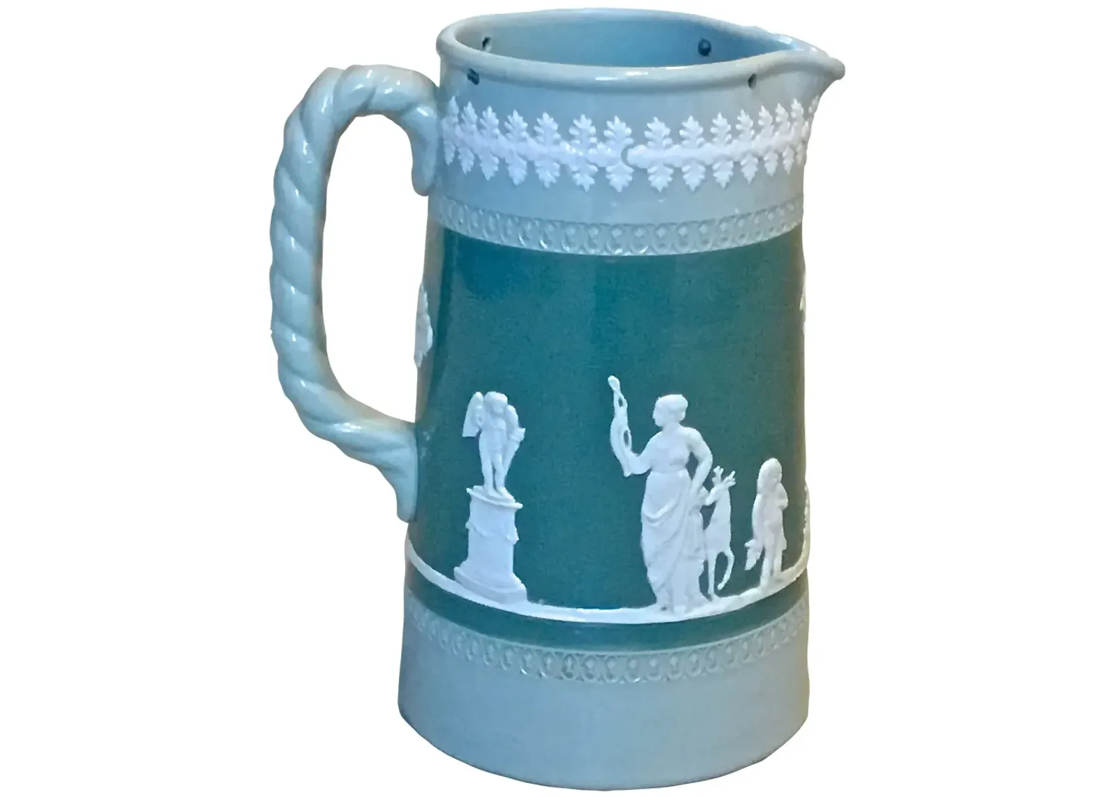 Bas Relief Style Classical Scene Pitcher - Vermilion Designs - Green