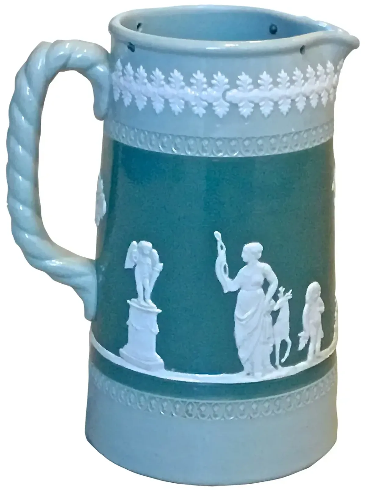 Bas Relief Style Classical Scene Pitcher - Vermilion Designs - Green