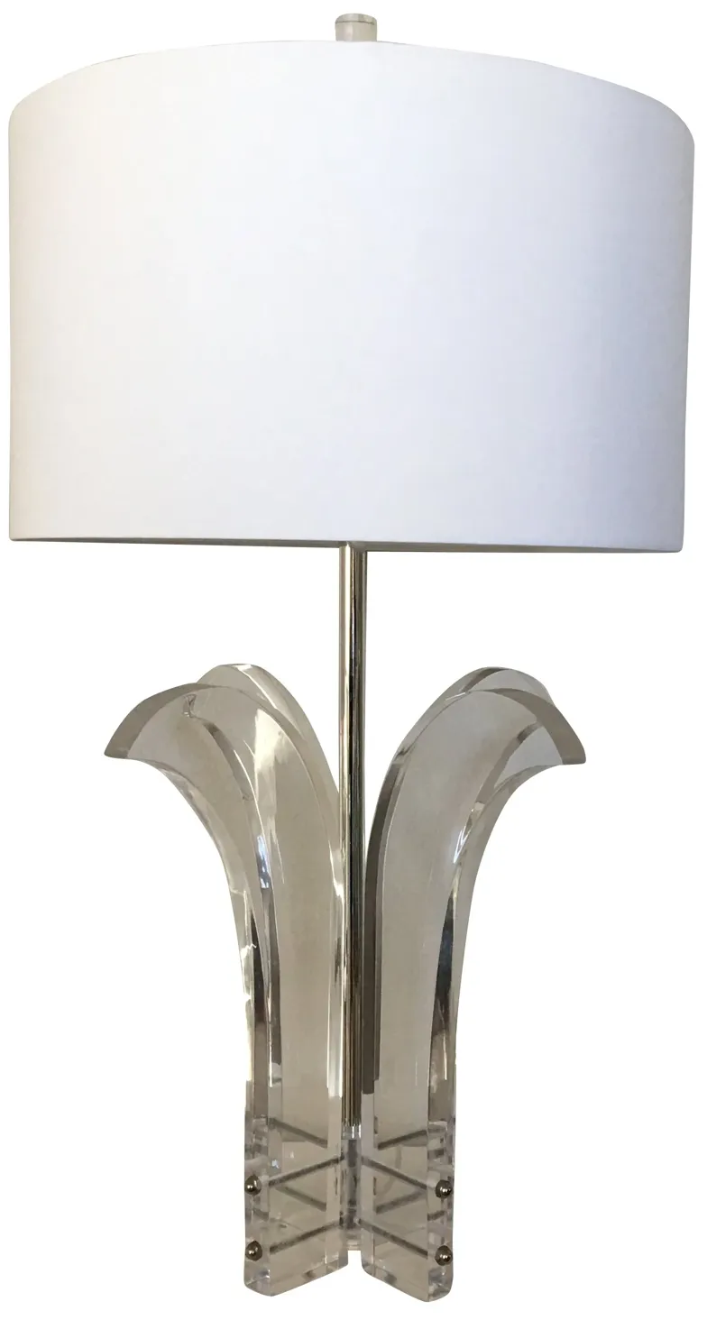 Lucite Palm Lamp & Shade - C the Light Interiors