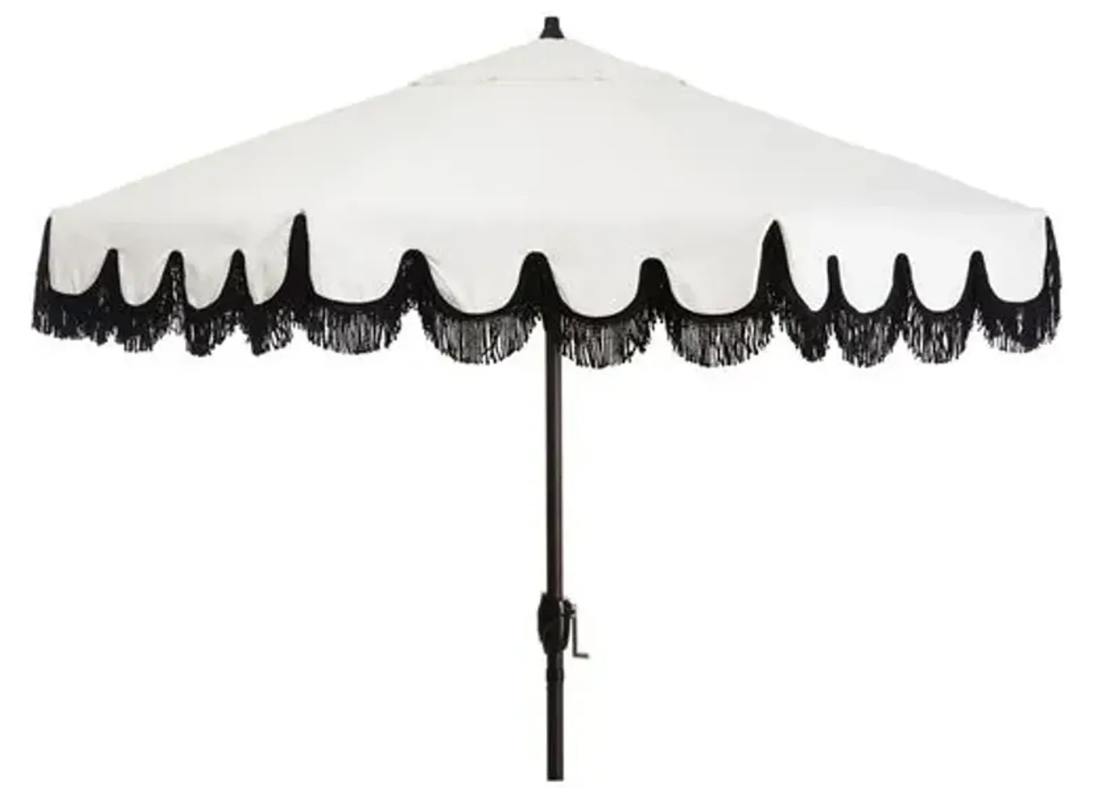 Phoebe Fringe Patio Umbrella - White/Black