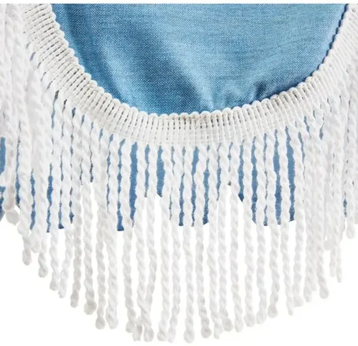 Phoebe Fringe Patio Umbrella - Sunbrella - Blue